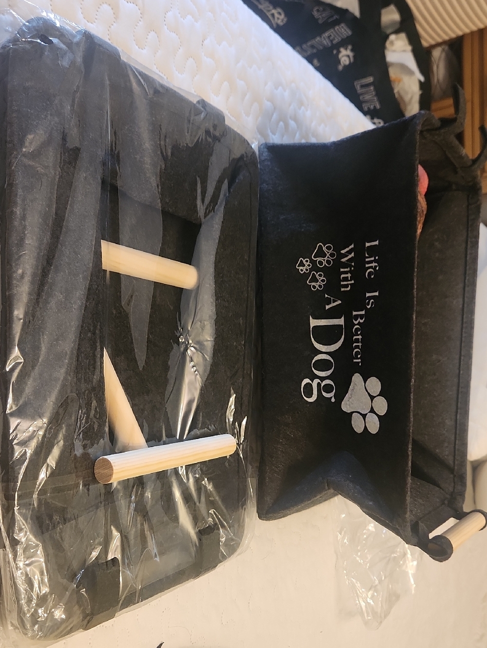 Source Unknown Black Dog Travel Tray / Organizer with Paw Print